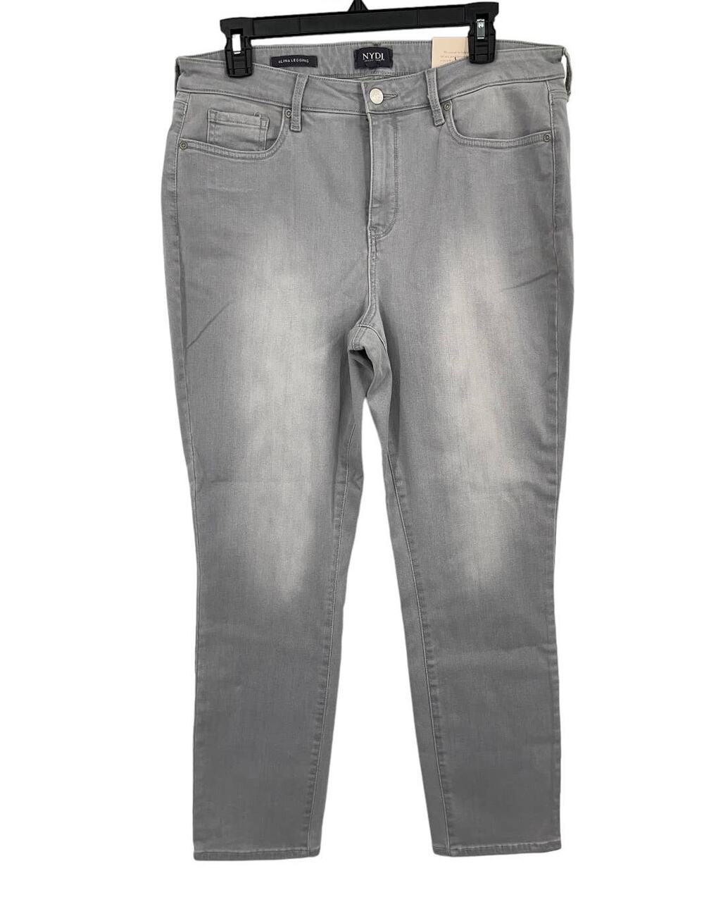 NYDJ jeans Alina leggings stretch skinny denim gray size 12